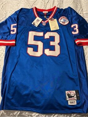 Mitchell & Ness Blue Throwback Football Jersey - #53 Harry Carson NY Giants NWT